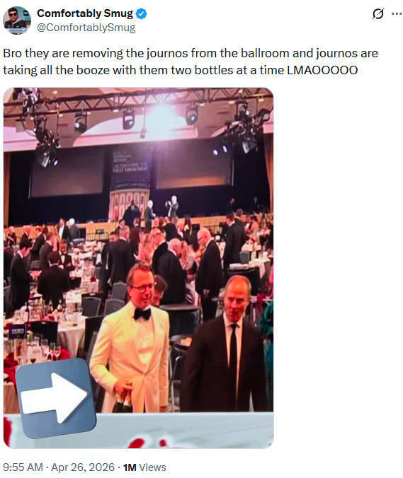 白宫记者协会晚宴枪击案：顺走两瓶红酒的，是乌克兰驻美大使？ -华闻时空