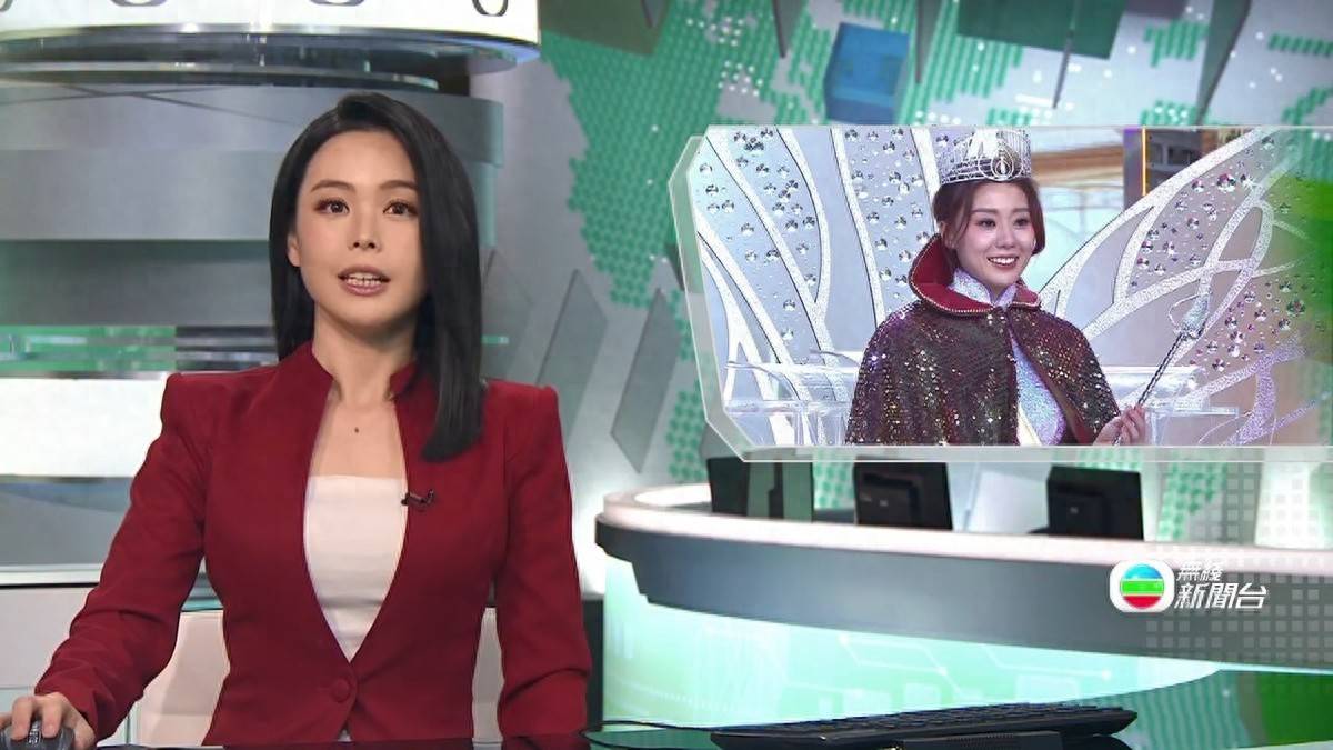 TVB女主播报港姐赛果意外抢镜，被赞比冠军还靓，今年嫁同台主播