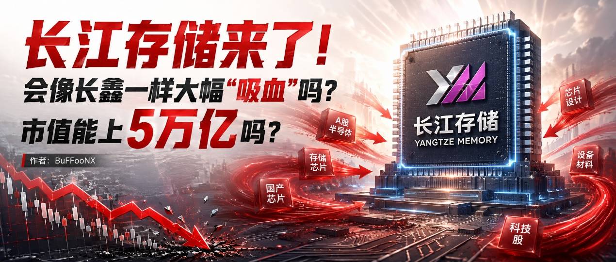长江存储来了！会像长鑫一样大幅“吸血”吗？市值能上5万亿吗？