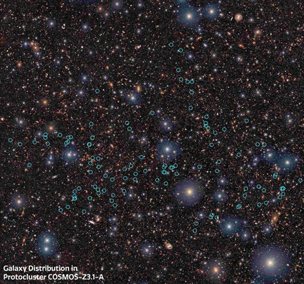 科学家首次发现迄今最早、最遥远的原始星系团