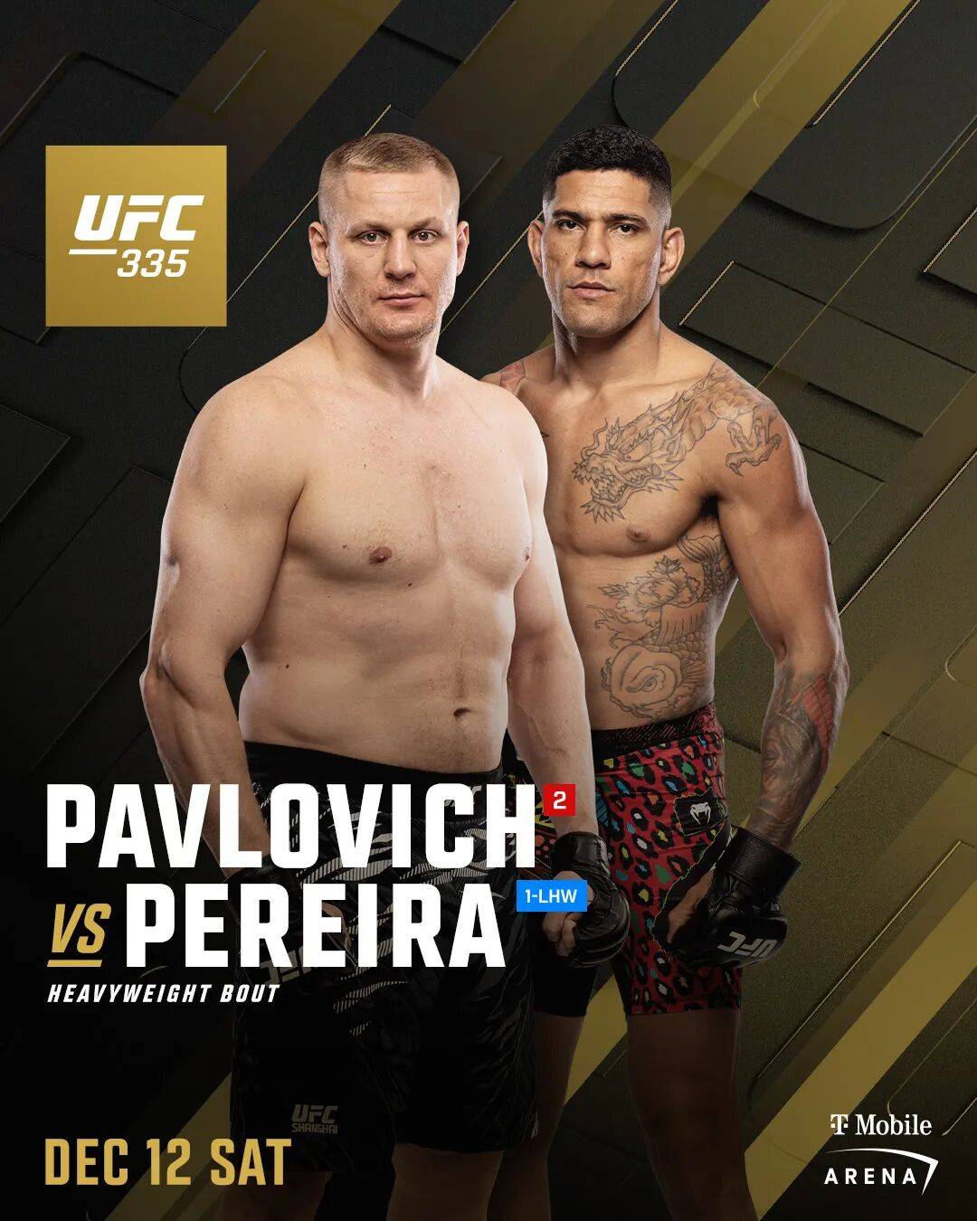 UFC官宣：帕夫洛维奇vs.佩雷拉将在UFC335进行