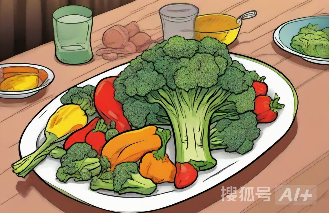 将炒好的什锦西蓝花盛入盘中,注意保持蔬菜的整齐和色彩的搭配,使其看